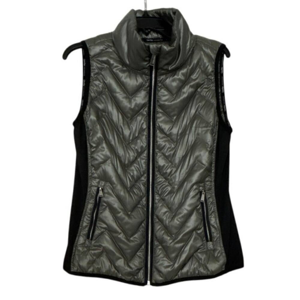 Calvin Klein Performance Gray Quilted Down Puffer Vest L Outdoor lightweight